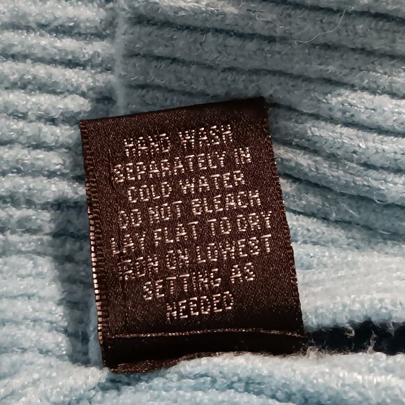 Cyrus Knit Top Light Blue Size Large Long Sleeve Round Neckline Cable Knit - Picture 11 of 13